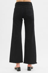 Risen Black High Rise Wide Leg Jeans