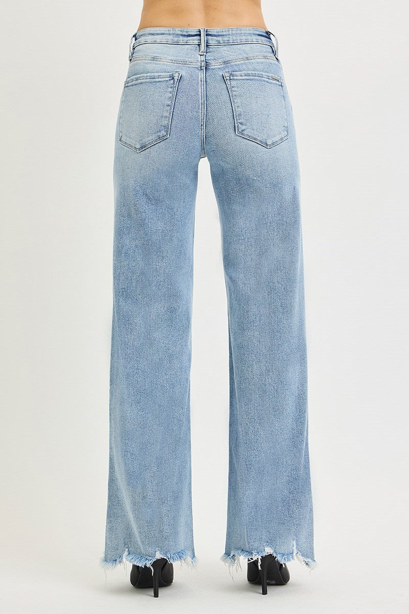 Risen Light Wash High Rise Wide Leg Jean
