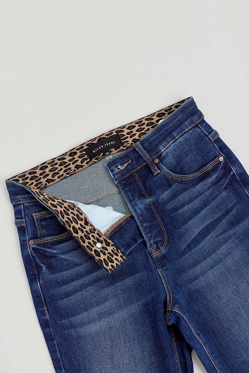 Risen Tummy Control High Rise Flare Jean - Dark Wash