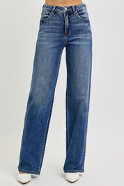 Risen High Rise Tummy Control Wide Leg Baggy Jean