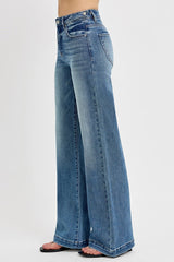 Risen Tummy Control Wide Leg Adjustable Waistband Pants