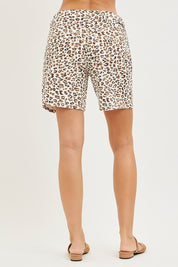 Risen Leopard Mid Rise Shorts
