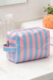 Striped Travel Essentials/Cosmetic Bag - 4 COLORS!