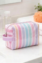 Striped Travel Essentials/Cosmetic Bag - 4 COLORS!