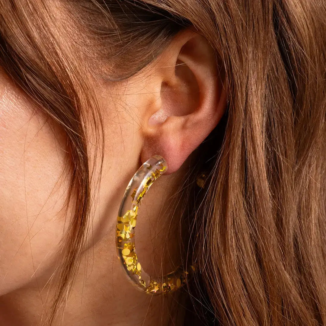 Confetti Hoop Earrings - Assorted Colors
