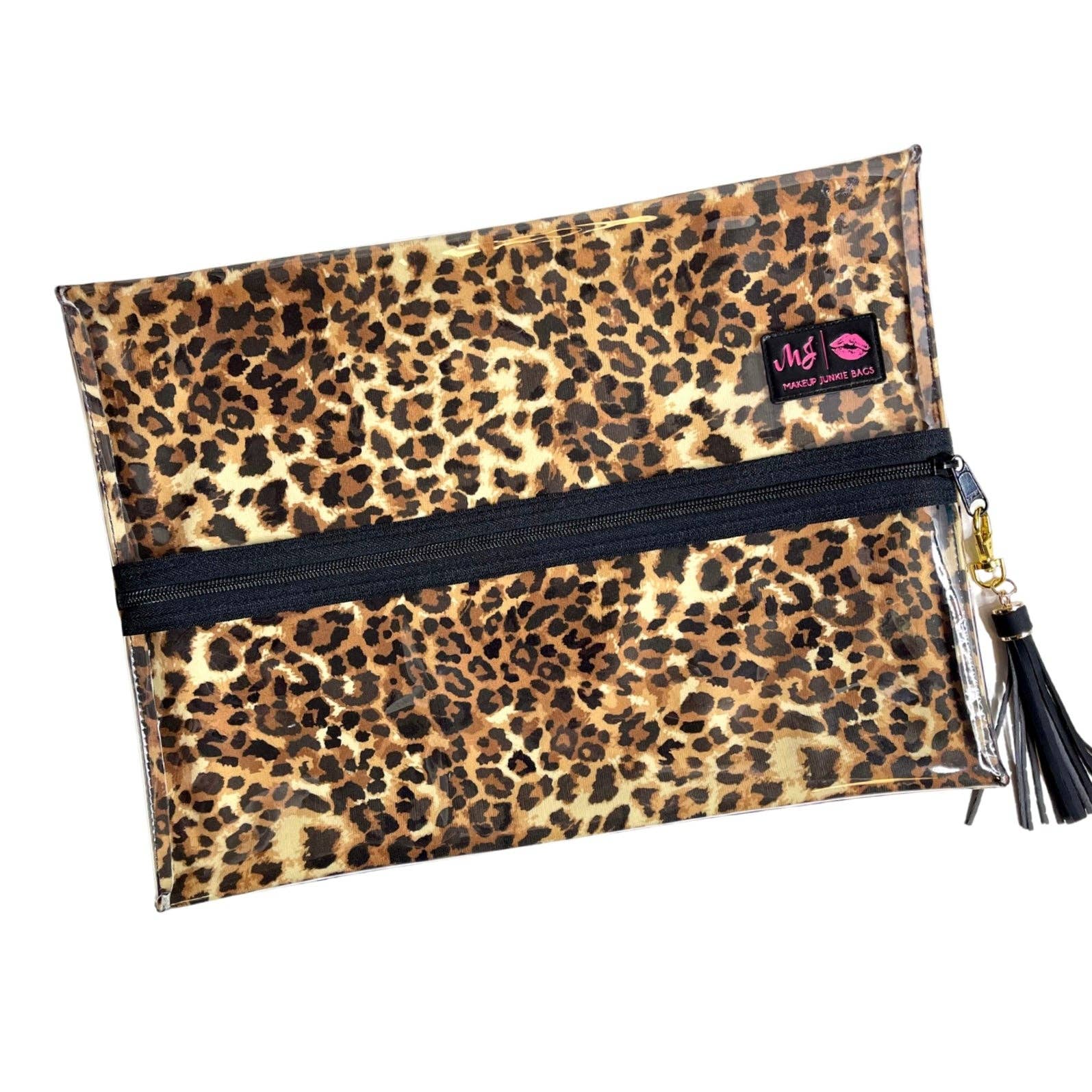 Lady Leopard Clear Top Makeup Junkie Bag
