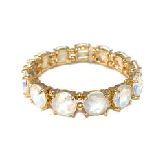 12MM Round Cut Glass Crystal Linked Stretch Bracelet