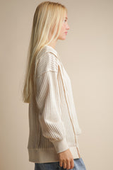 Oatmeal Oversized Waffle Knit Top