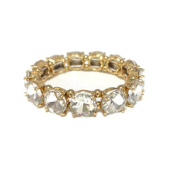 12MM Round Cut Glass Crystal Linked Stretch Bracelet