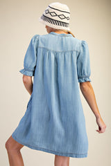 Denim Button Front Dress