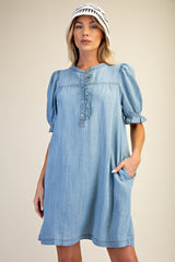 Denim Button Front Dress