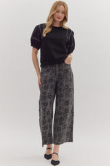 Charcoal Floral Pant