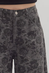 Charcoal Floral Pant