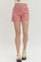 Red & White Striped Shorts
