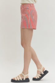 Red & White Striped Shorts