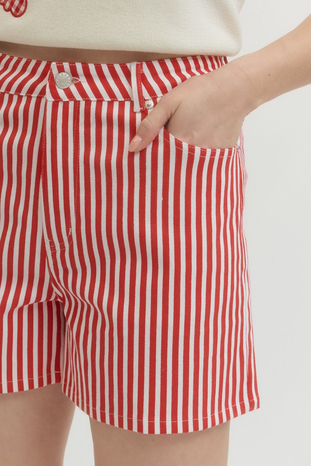 Red & White Striped Shorts