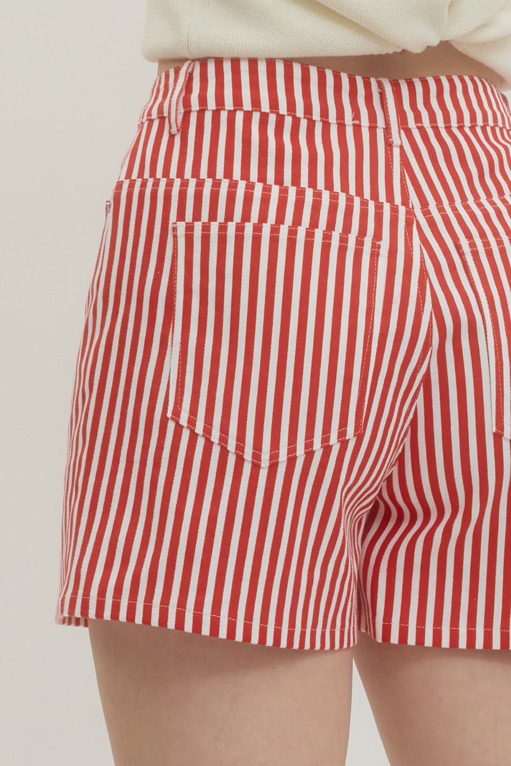 Red & White Striped Shorts