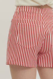 Red & White Striped Shorts