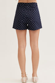 Navy Polka Dot Shorts