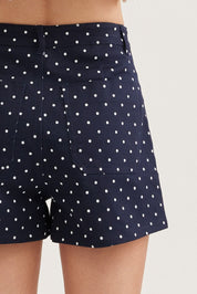Navy Polka Dot Shorts