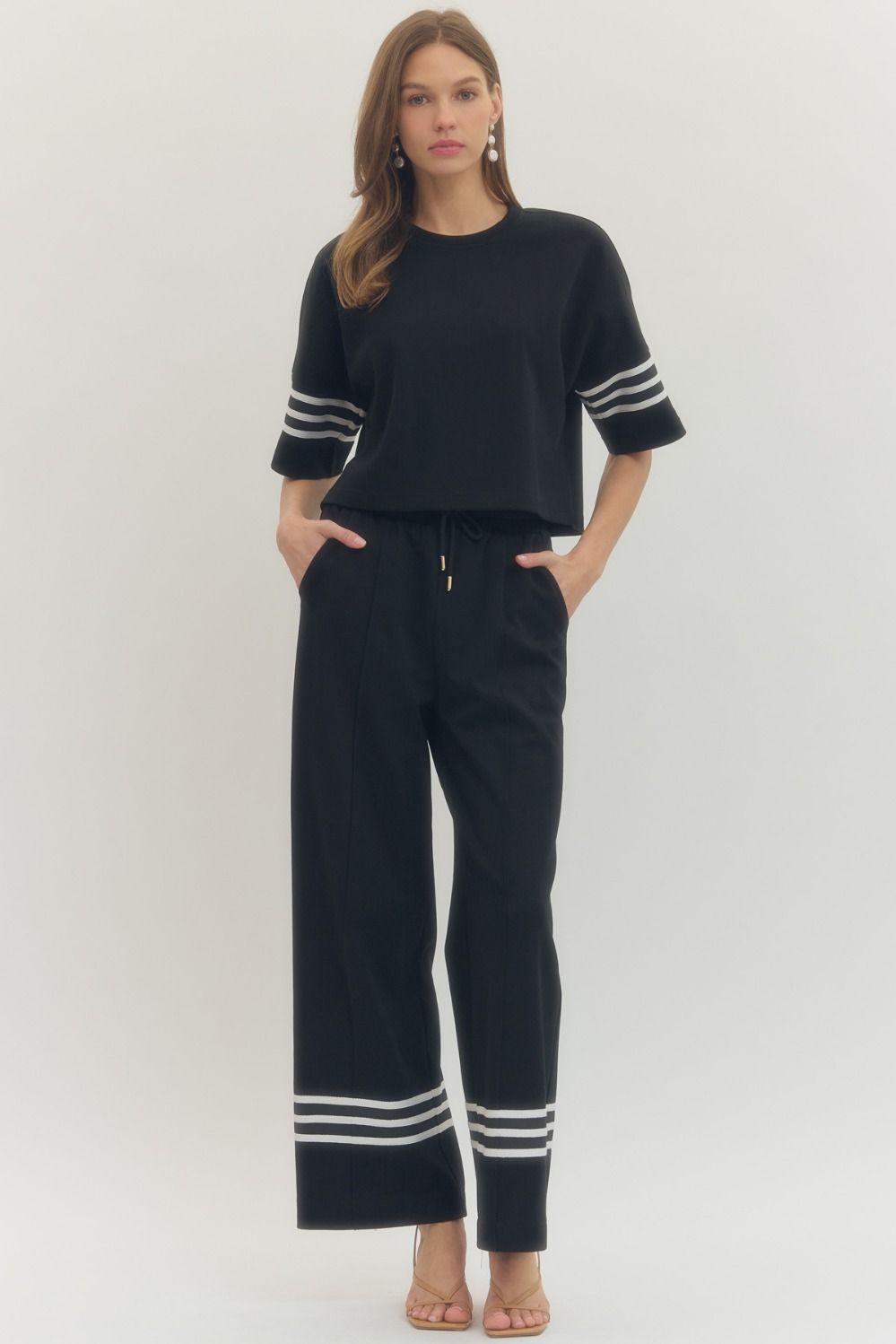 Black Luxe Set w/ Stripe Accents