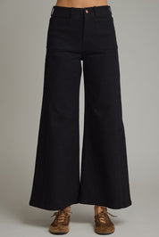 Black Knit Wide Leg Pants