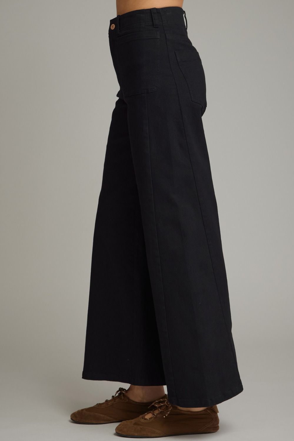 Black Knit Wide Leg Pants