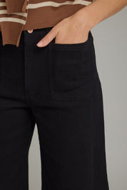 Black Knit Wide Leg Pants