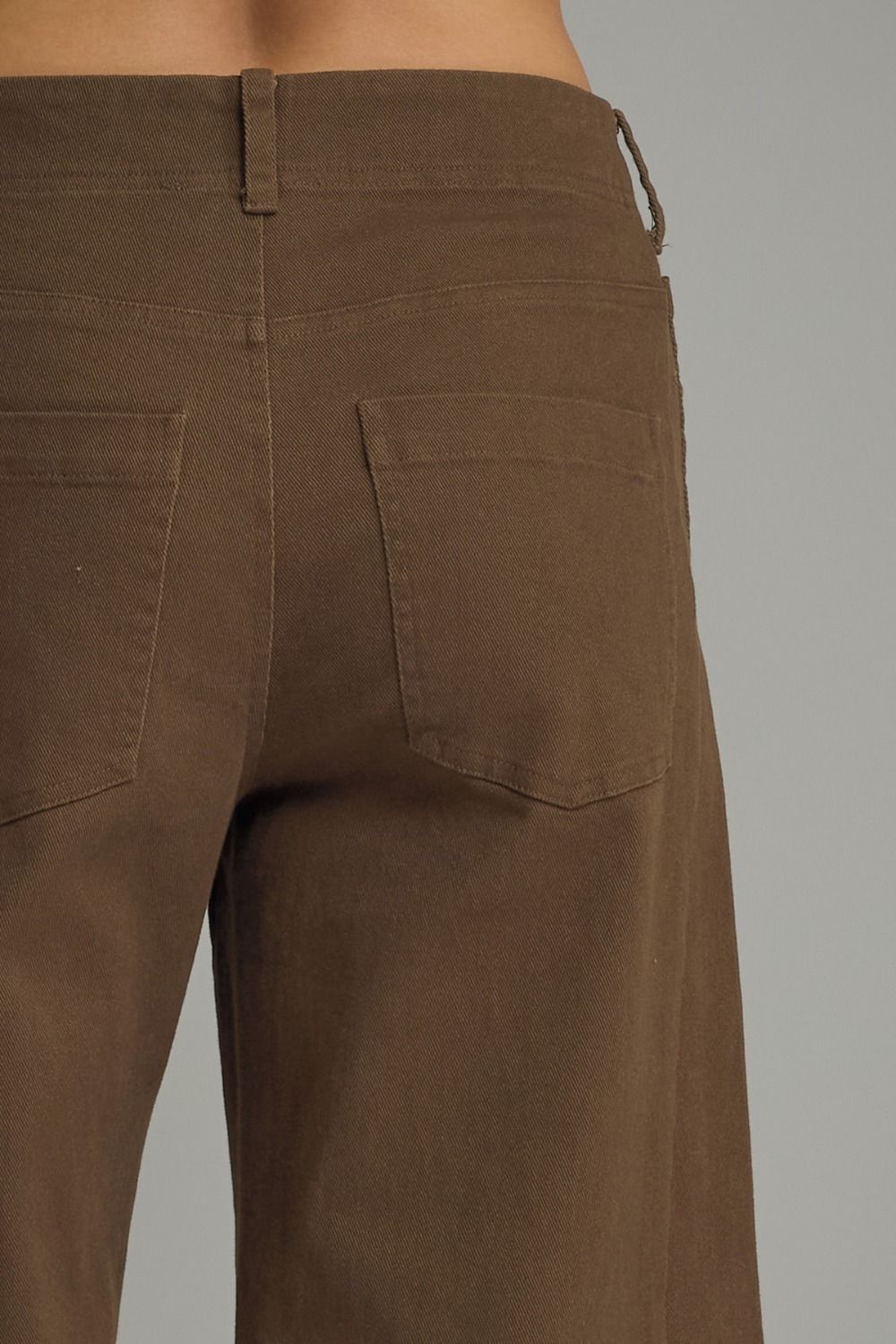 Brown Knit Wide Leg Pants