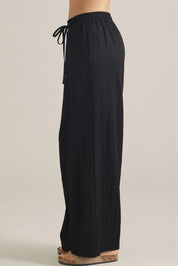 Black Elastic Waist Dressy Pant