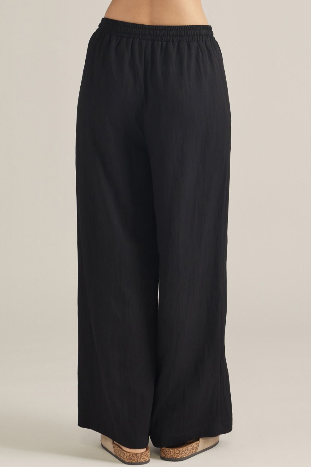 Black Elastic Waist Dressy Pant