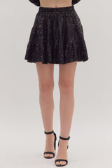 Black Sequin Skirt w/ Built in Shorts