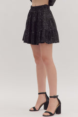 Black Sequin Skirt w/ Built in Shorts