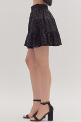 Black Sequin Skirt w/ Built in Shorts