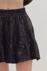 Black Sequin Skirt w/ Built in Shorts