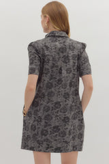 Charcoal Floral Denim Dress