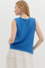 Blue Knit Sweater Vest
