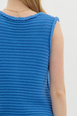 Blue Knit Sweater Vest