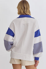 Blue & White Striped Long Sleeve