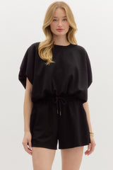 Black Bubble Top Jersey Set