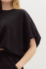 Black Bubble Top Jersey Set
