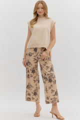 Solid Mock Neck Cap Sleeve Knit Sweater - 2 COLORS