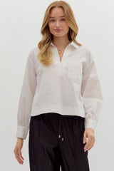 Collared Layering Top w/ Fabulous Details - 2 COLORS