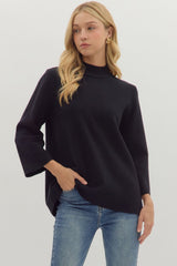Solid Mock Neck 3/4 Sleeve SOFTEST Top - 2 COLORS