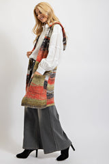Sage Multi Color Knit Sleeveless Cardigan