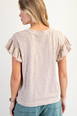 Cotton Flutter Sleeve Basic Tees - 3 COLORS