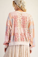Light Blush Patchwork Floral Top