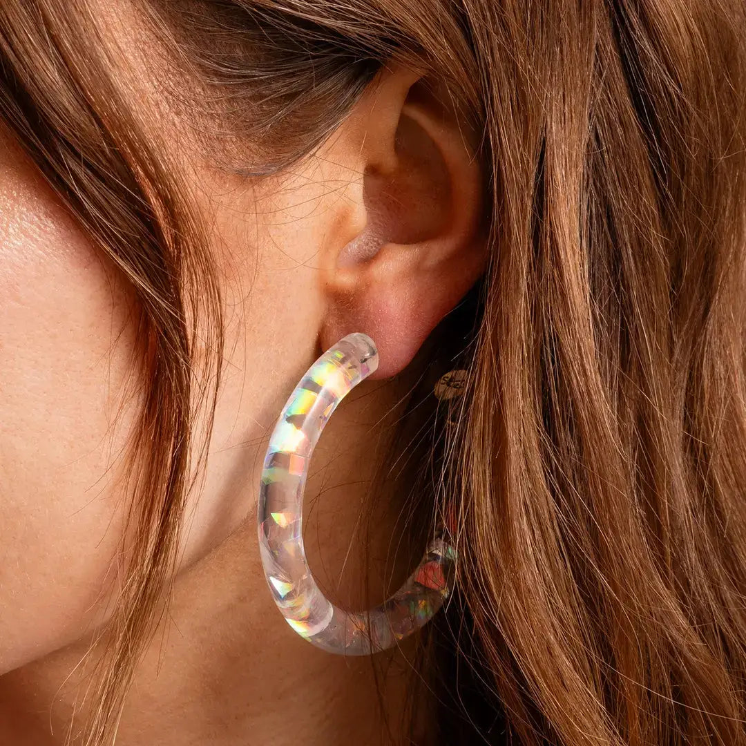 Confetti Hoop Earrings - Assorted Colors
