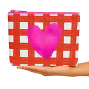 *NEW Valentines makeup pouch heart pink red teen gift