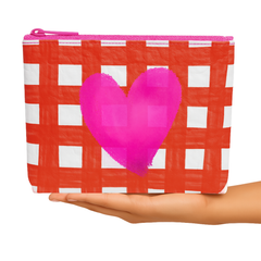*NEW Valentines makeup pouch heart pink red teen gift
